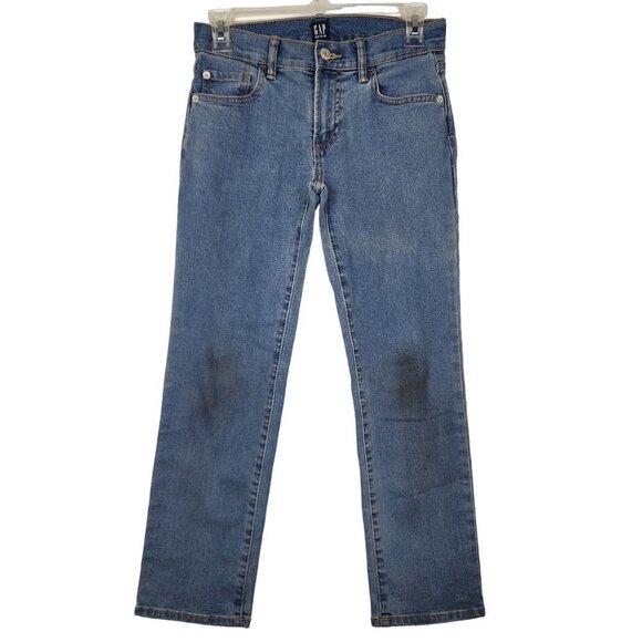 GAP Kids Denim Boys Stretch Straight Jeans Medium Wash Size 10 - Picture 1 of 9